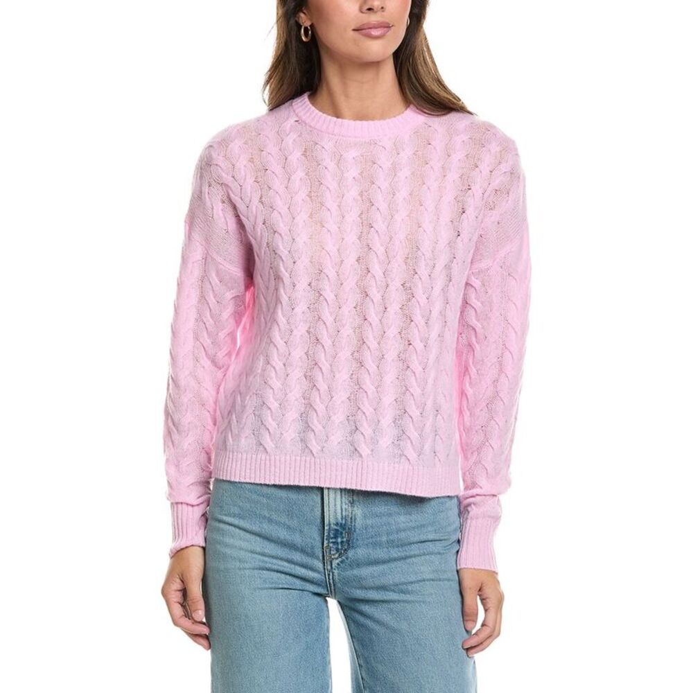 Alashan Cashmere Womens  Marni Cable Cashmere Sweater, Pink